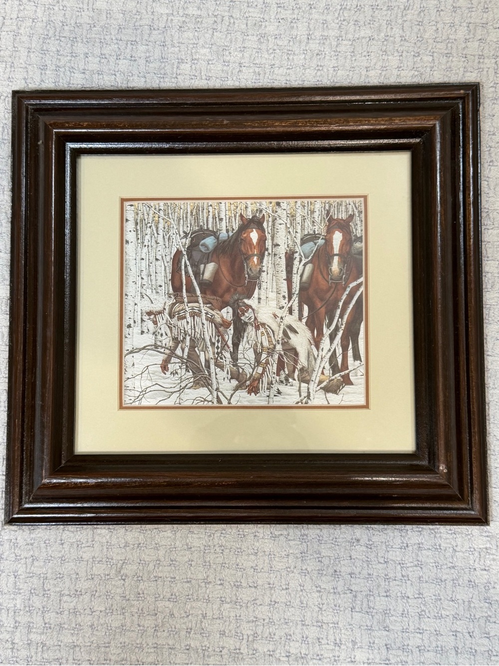 TWO INDIAN HORSES Print by Bev Doolittle Matted and Framed